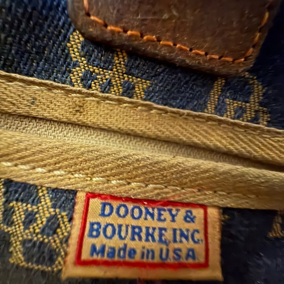 Dooney Bourke Denim Logo Small Satchel Leather Accents and Hang Tag. - Picture 5 of 16